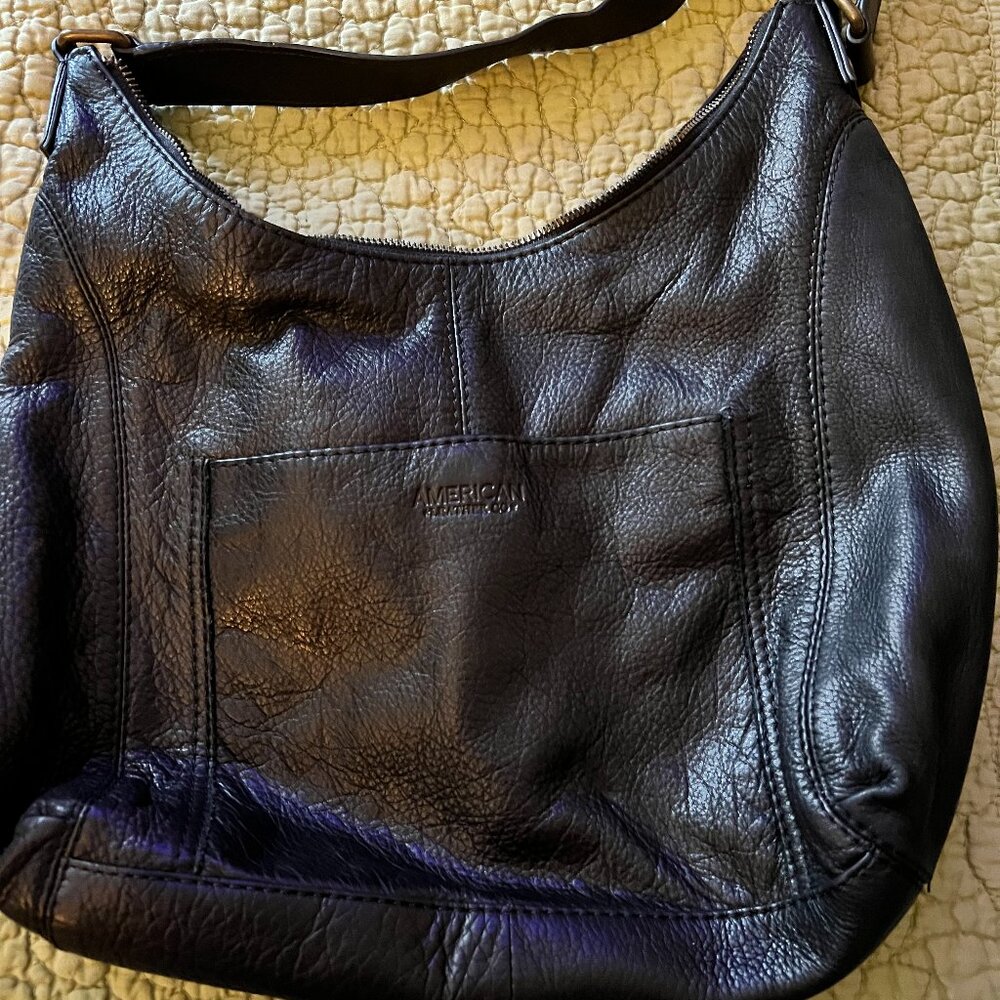 Great Black American Leather Shoulder Bag